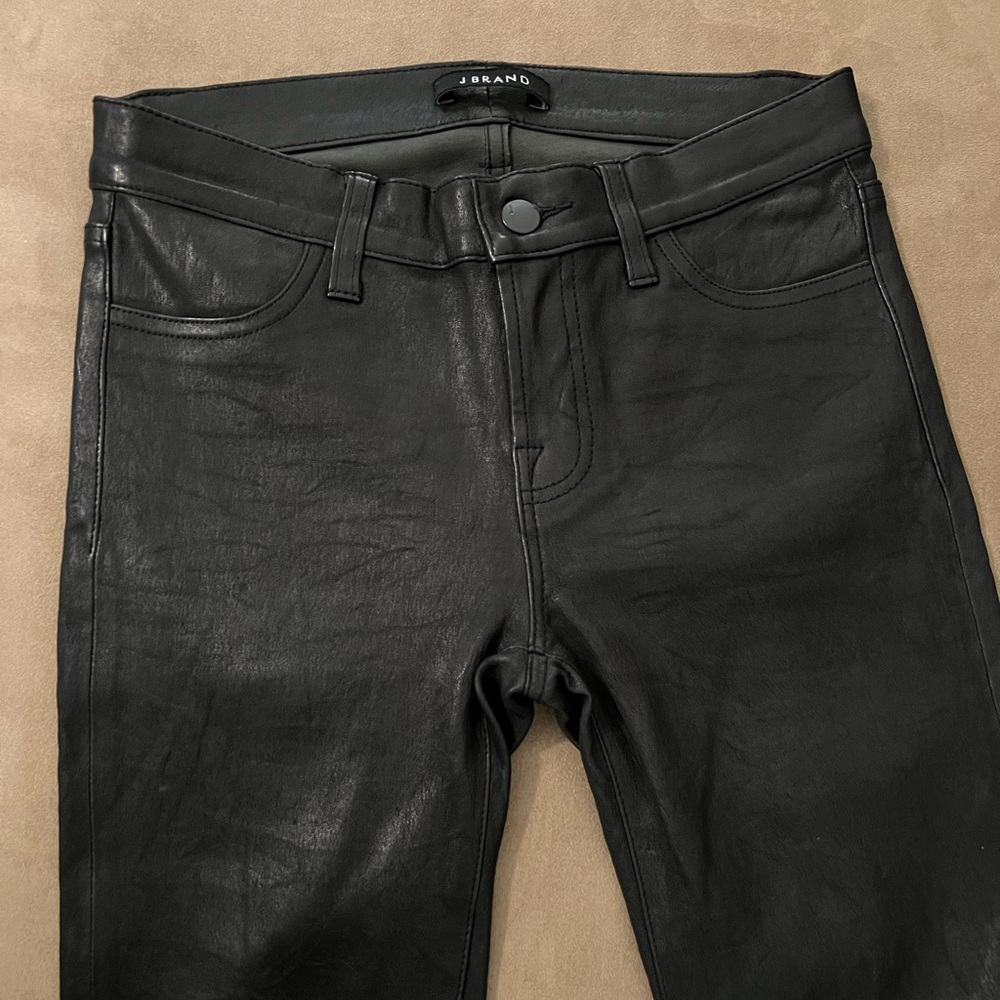 J Brand Leather Pants with Ankle Zip - size 25, NWT from The Real Real